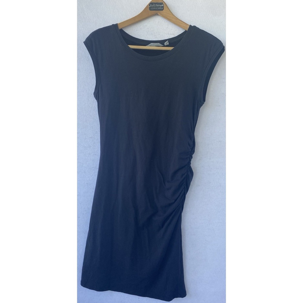Athleta Sleeveless Dress Black Ruched Womens Medium Formal Party Comfort